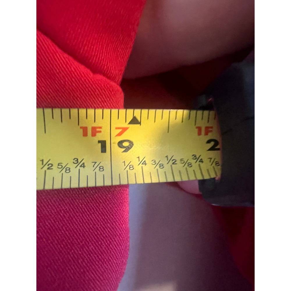 Liz Claiborne Red Collarless Zip Front Blazer Jacket Size Large Stretch Pocket - Picture 3 of 7